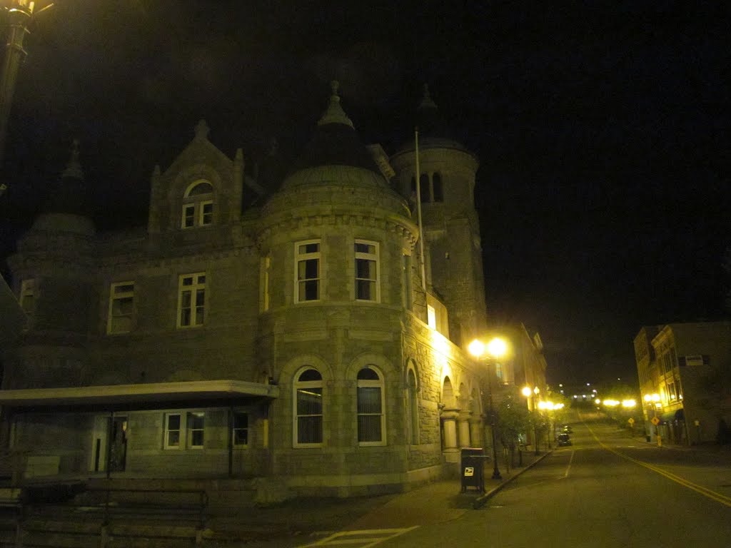 Water Street at night.