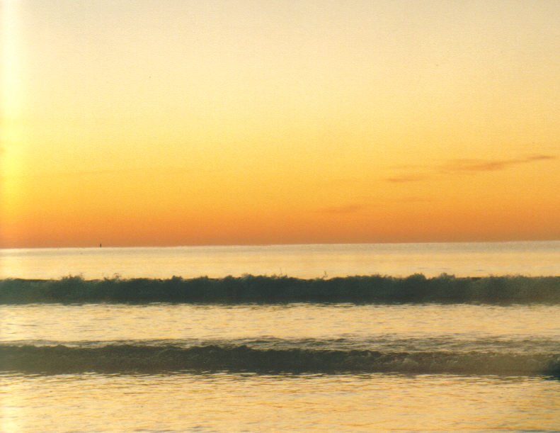 Ocean waves at sunrise, Old Orchard Beach, Maine, USA