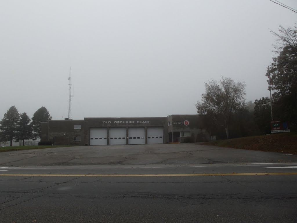 Old Orchard Beach fire house, in the fog.