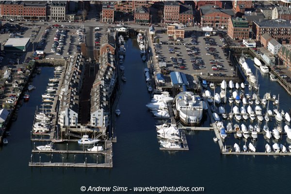 Portlands Commercial Wharfs from the air