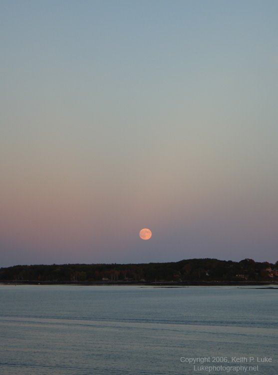 Moonrise over Peaks Island - from Portlands East End