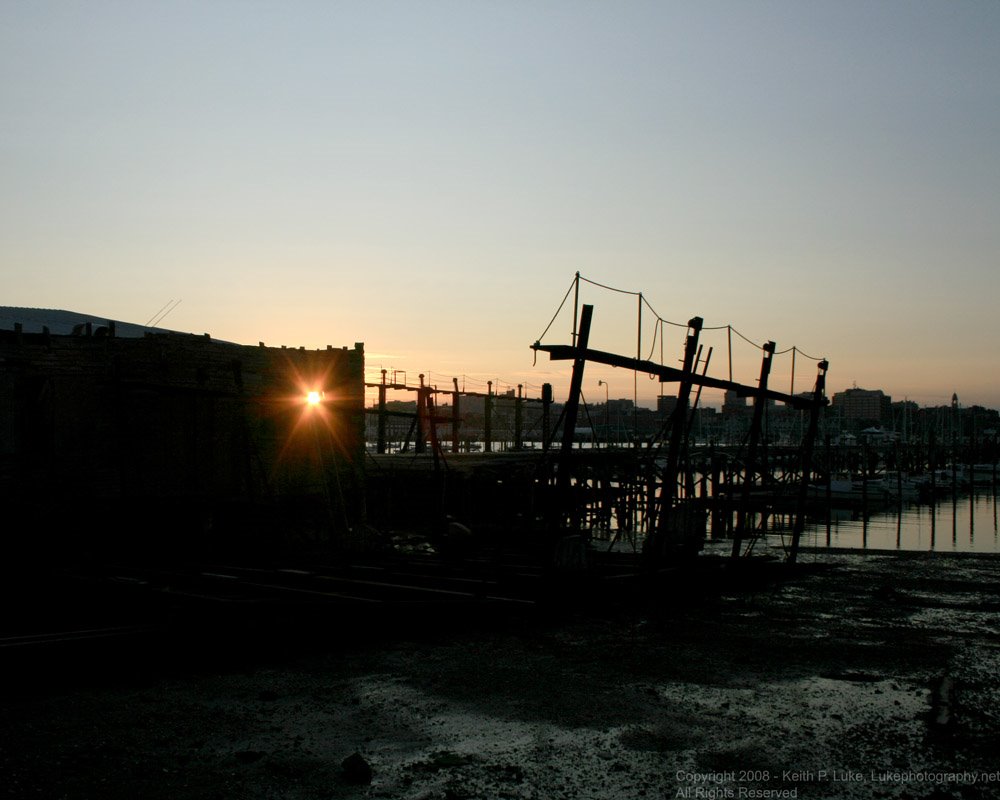 Sunset through the Old Shipyard