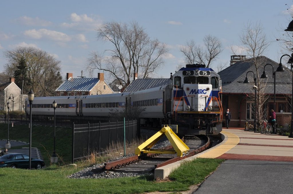 MARC train at the Downtown Frederick Station