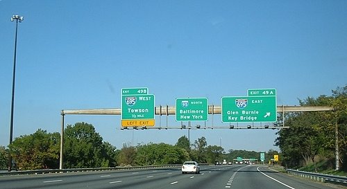 I 95 Exit to I 695, Arbutus, Maryland, USA