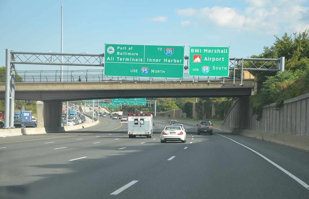 BWI Marshall Airport, Use I-95 South, Interstate 695, Southbound