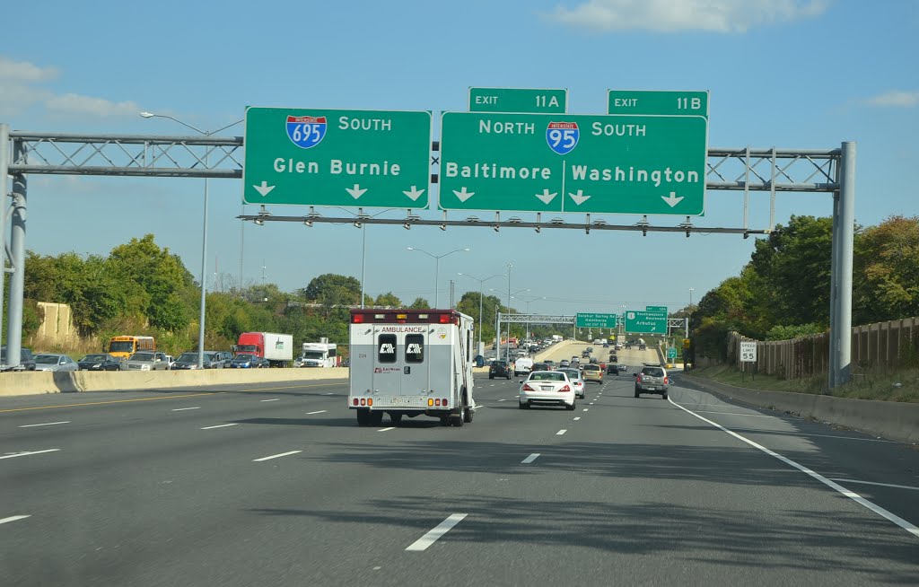 Approaching Interstate 95, Interstate 695, Southbound