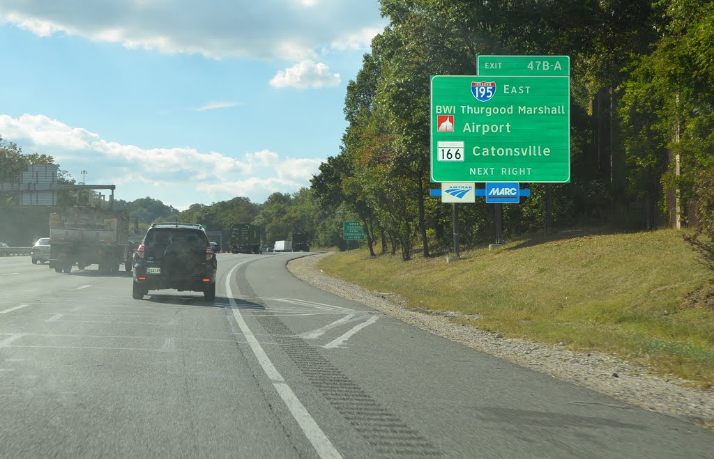Approaching Exit 47B & A, Interstate 95, Southbound