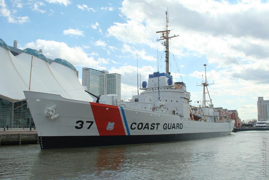 US Coast Guard Cutter “Taney”, the last ship floating after the attack on Pearl Harbor; now a museum ship in Baltimores Inner Harbor [407038-40h]