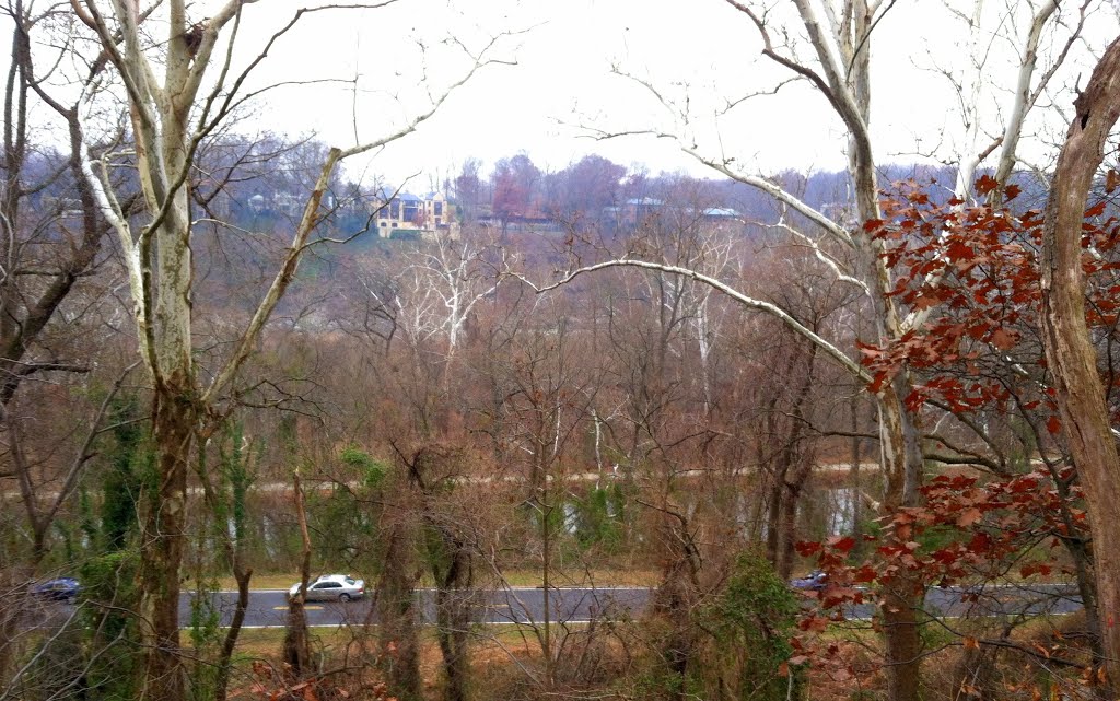 view of Clara Barton Pkwy, C&O Canal from Capital Crescent Trail, Washington DC