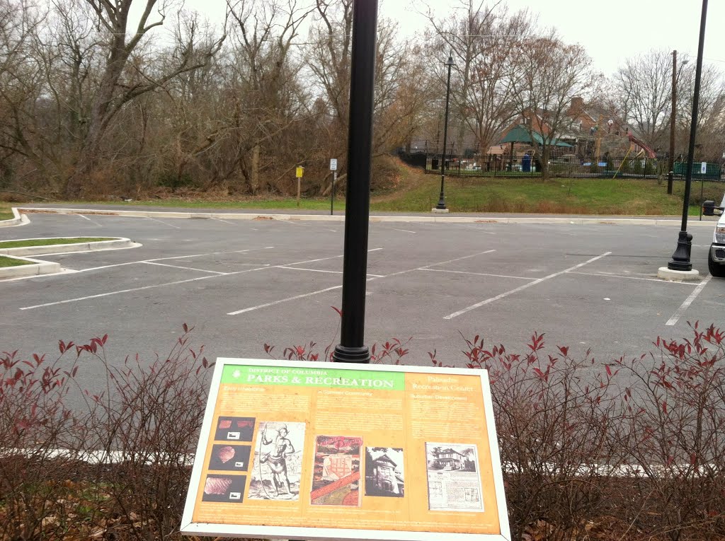 Palisades Recreation Center marker, Glen Echo Trolley path, Palisades, Washington DC