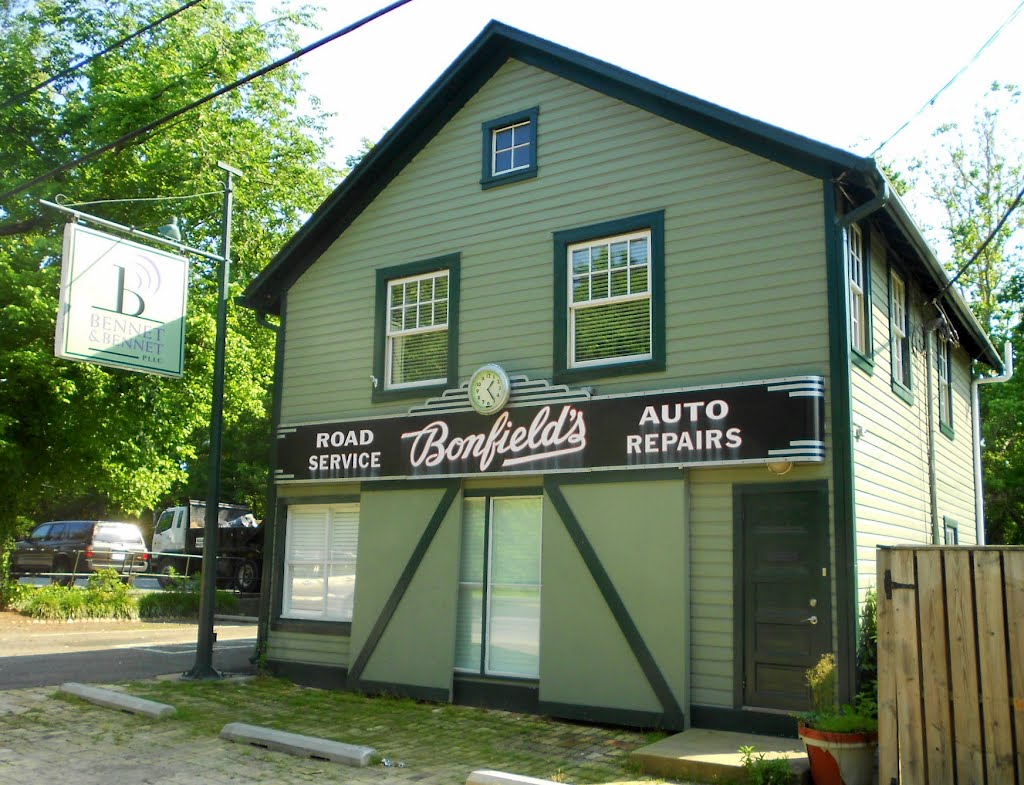 Bonfields Road Service & Auto Repairs, now Bennet & Bennet, 6124 MacArthur Boulevard Bethesda, MD, built 1914