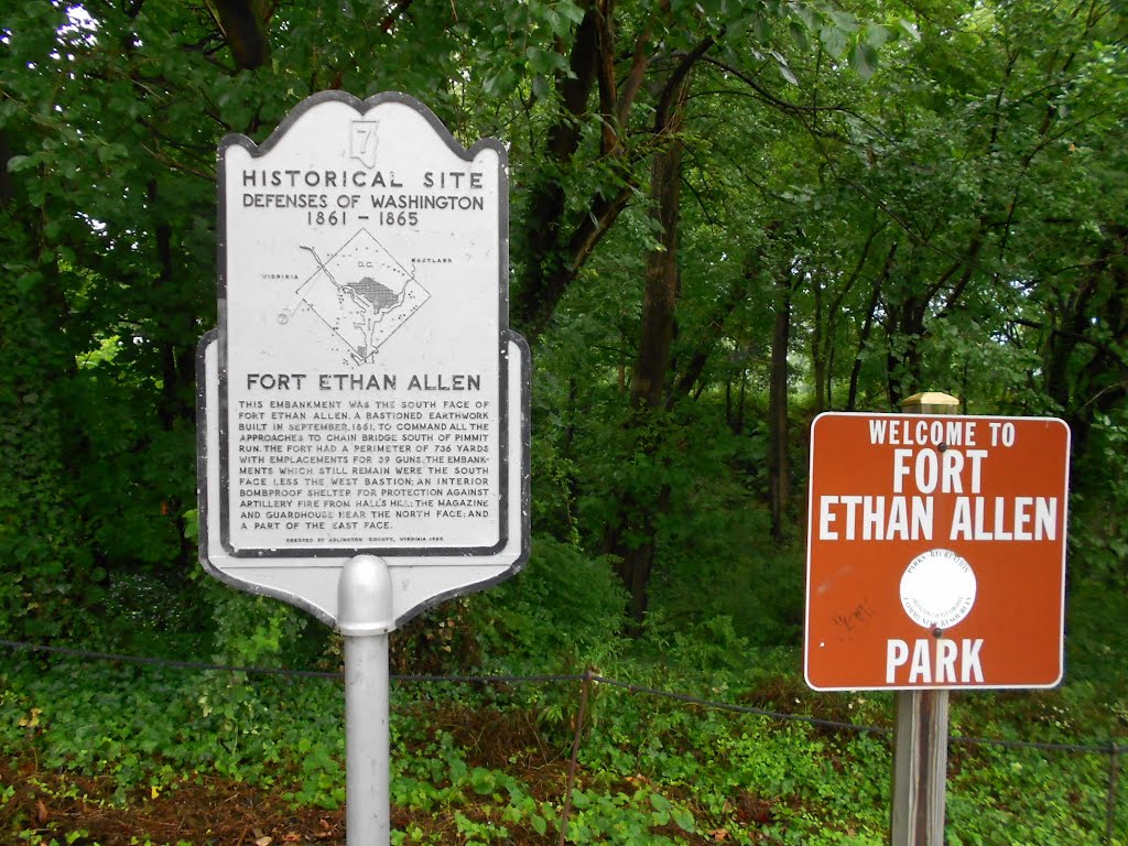 Fort Ethan Allen historical marker, Fort Ethan Allen Park, 3829 North Stafford Street, Arlington, Virginia
