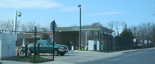 Entrance at National Geospatial Intelligence Agency, Bethesda, Maryland, USA