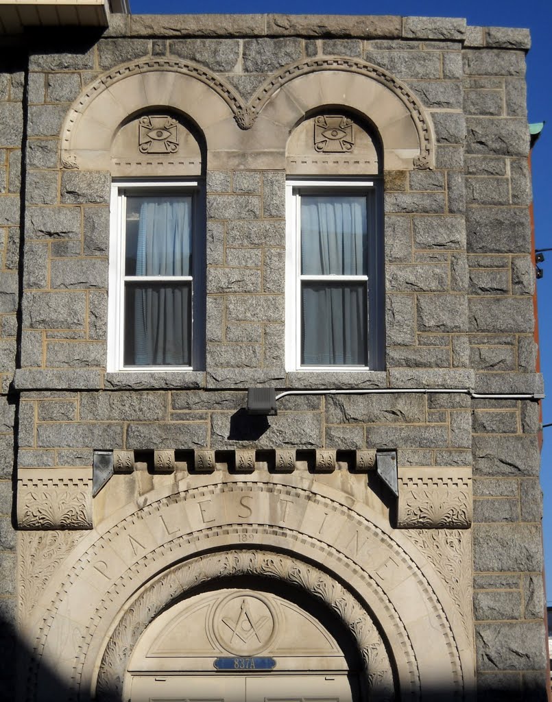 Palestine Lodge No. 189, Historic National Road, 837 Frederick Road, Catonsville, MD, built 1903, style: Romanesque Revival