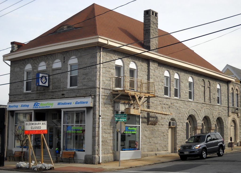 Palestine Lodge No.189, Historic National Road, 837 Frederick Road Catonsville, MD, built 1903, style: Romanesque Revival