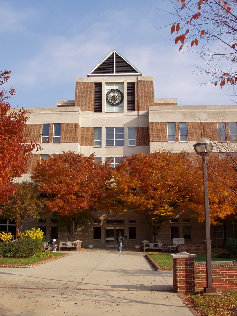 Van Munching Hall in the fall