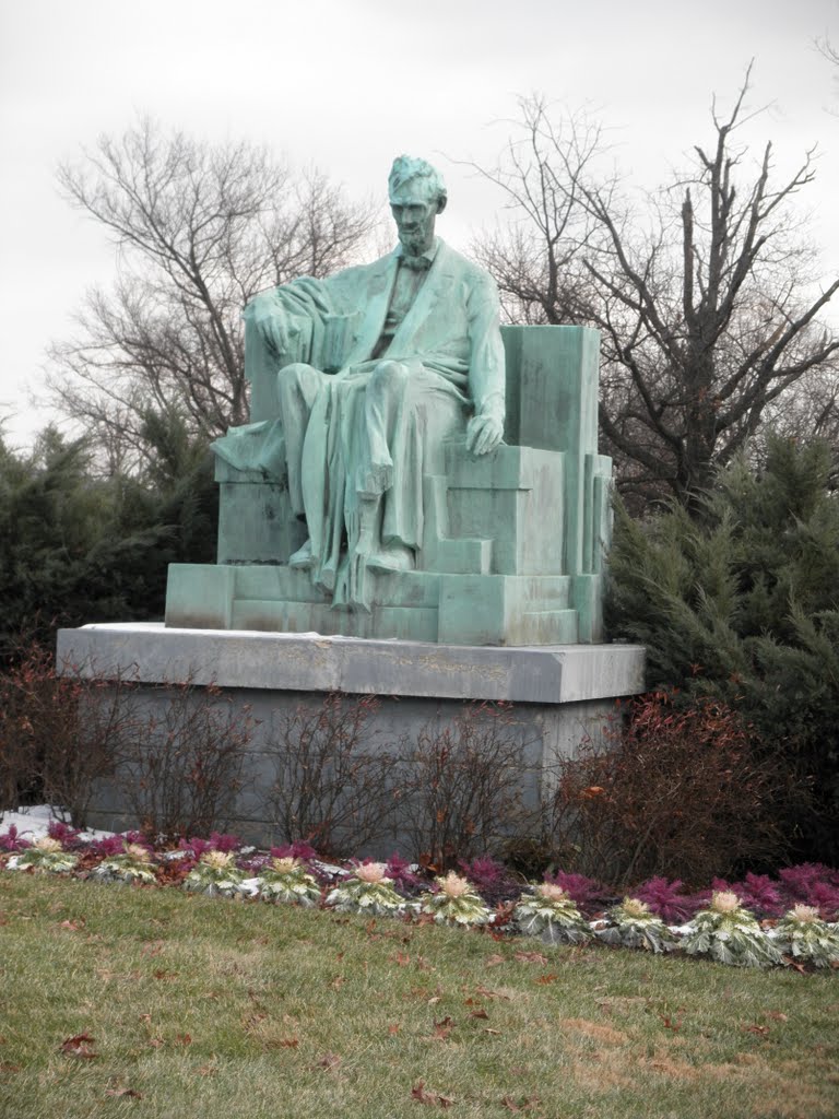 green Abraham Lincoln with cabbages