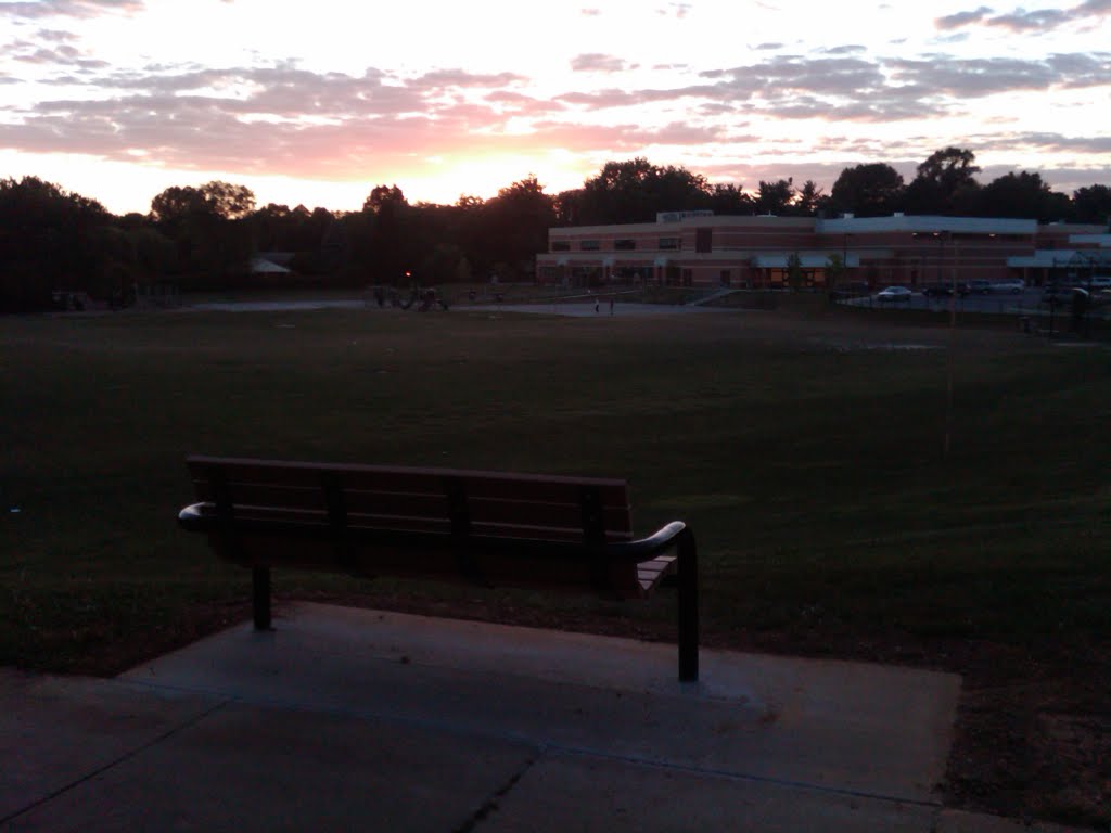 Sunset Bench in College Gardens
