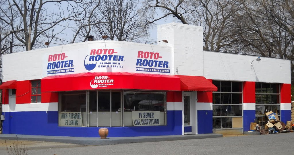 old gas station converted to Roto-Rooter, 101 North Cannon Avenue, Hagerstown, MD