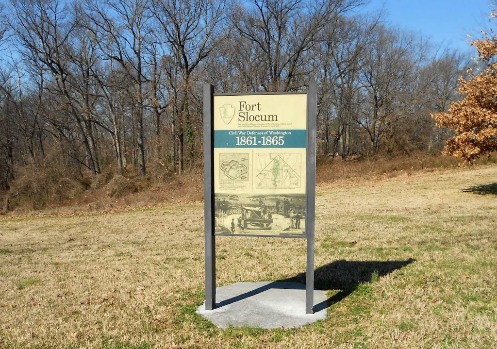 Fort Slocum historical marker, Civil War Defenses of Washington, 1861-1865, Fort Slocum Park, 5700 Kansas Avenue NW, Washington DC