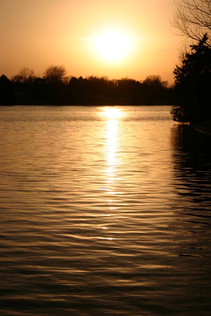 Sunset over Boys Town lake