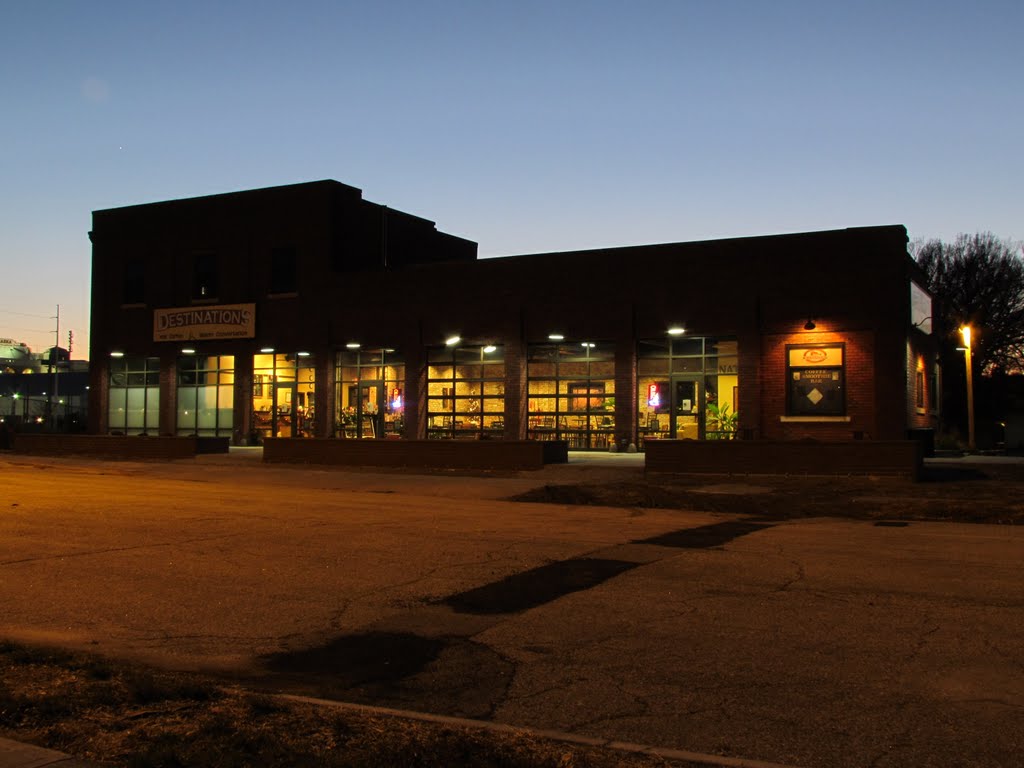 Viewing south-westerly at the Destinations Coffeehouse, 1219 N. 14th St., Lincoln, Nebraska