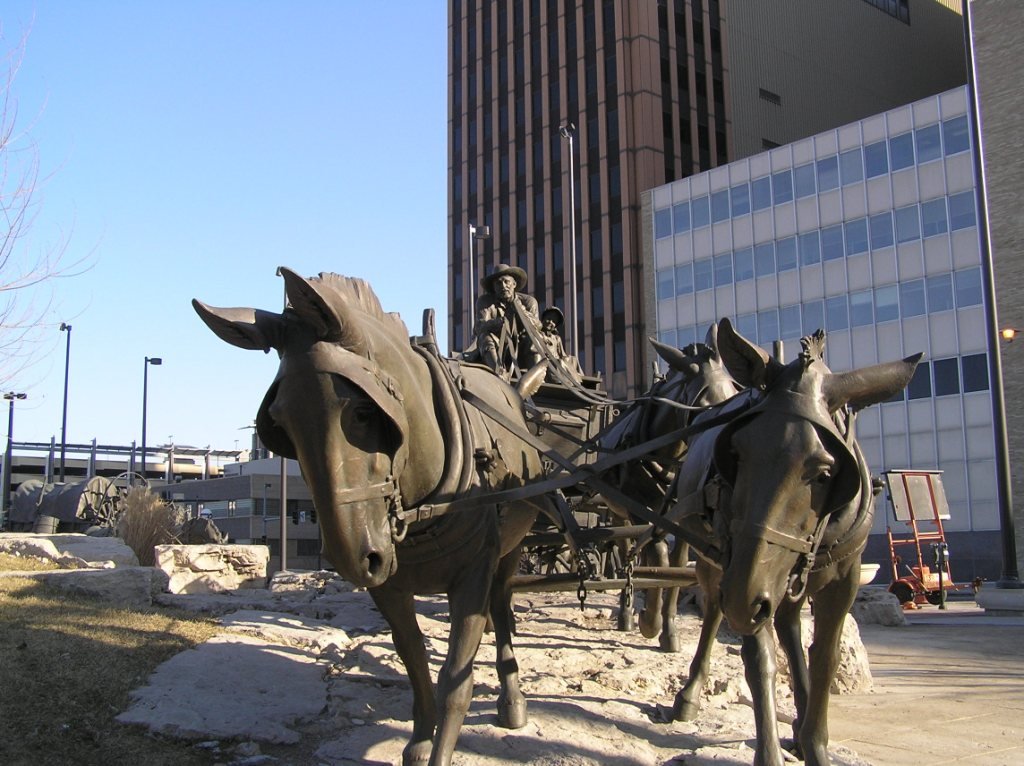 Sculptures near Omaha World Herald on February 25, 2006