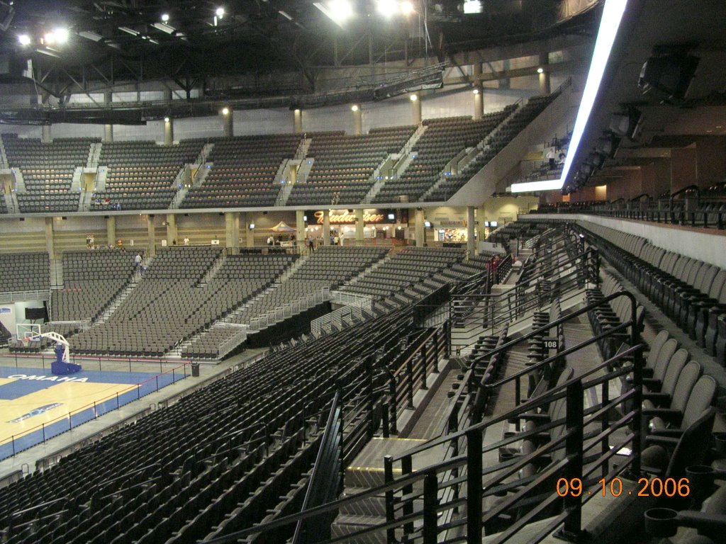 Inside CenturyLink Center Omaha (known as Qwest Center Omaha at the time of this Photo), Downtown Omaha Nebraska - You Can See the New Seats which had just added to the North end Upper Deck in 2006