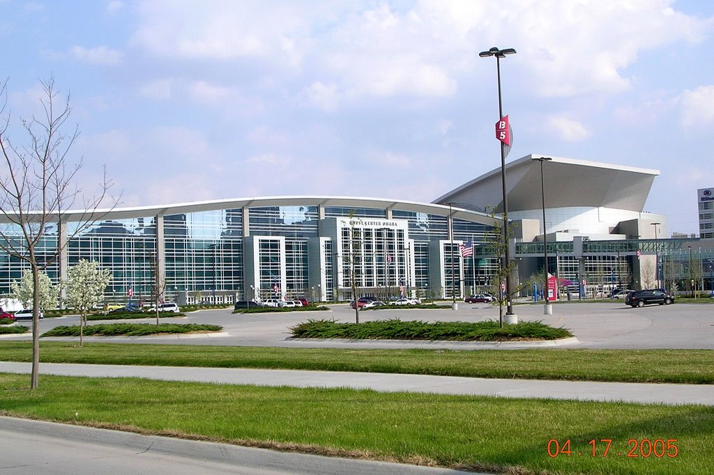 CenturyLink Center Omaha (Known as Qwest Center Omaha at the time of this Photo) -- The Convention Center is on the left side and the Arena is on the right side.