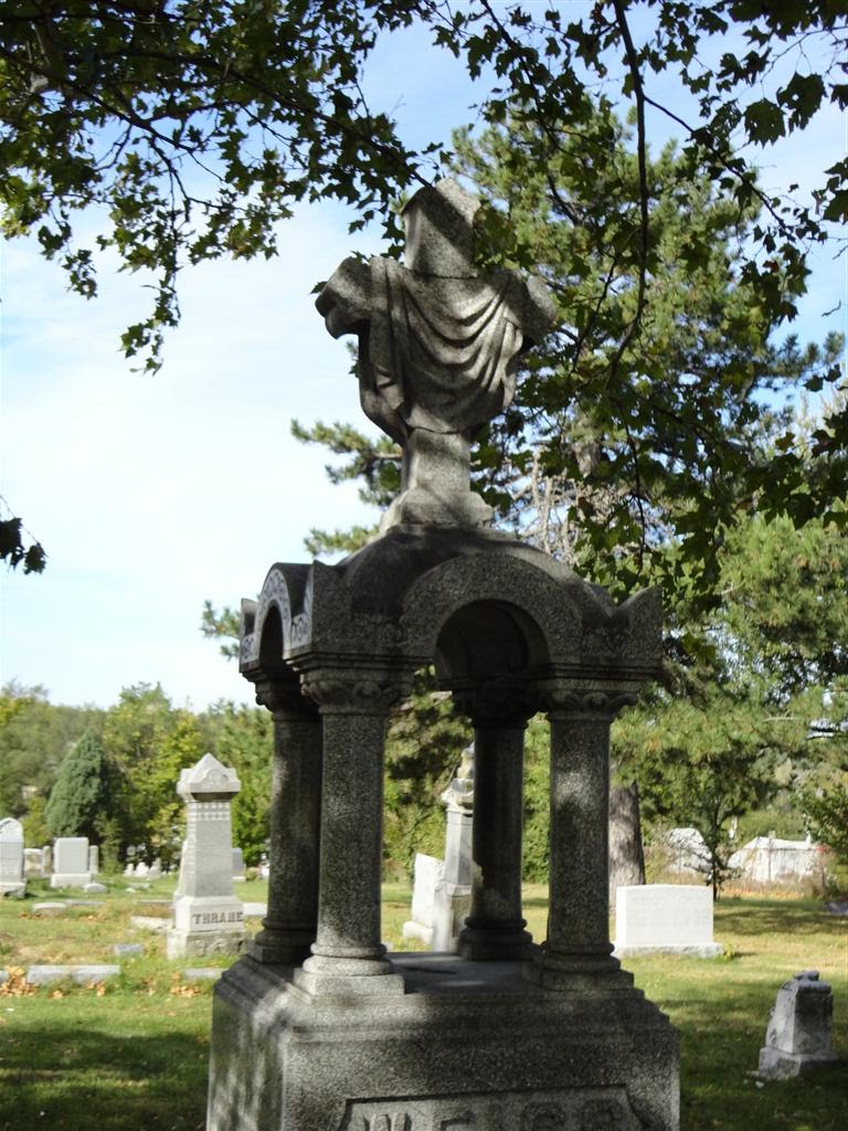 headstone with draped cross, Prospect Hill Cemetery, Omaha, NE