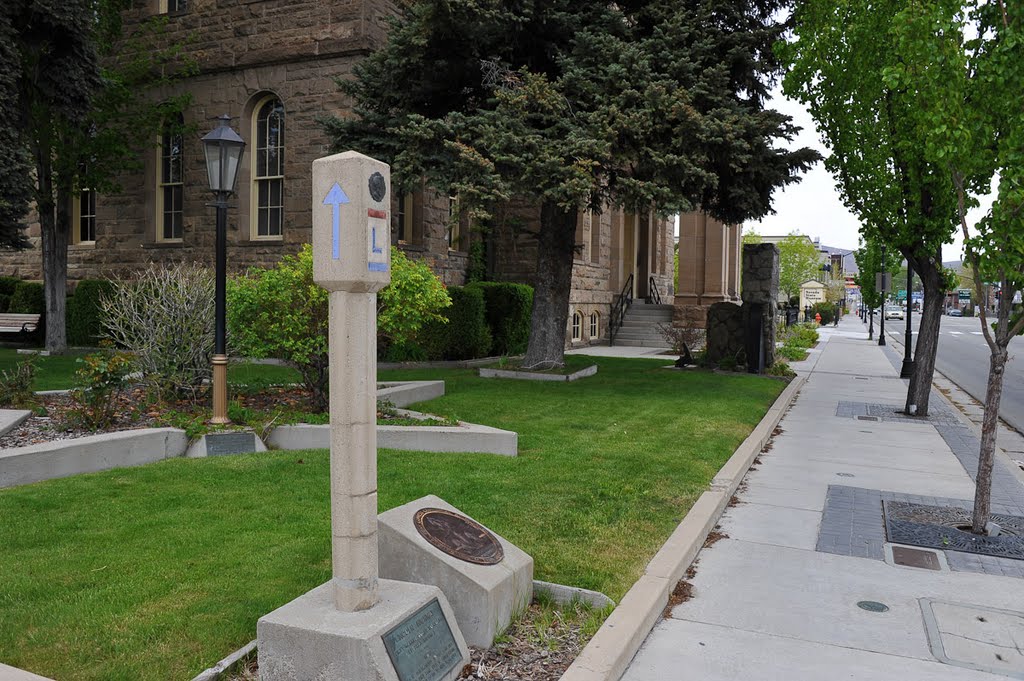 Histotic Lincoln Highway Marker at the Nevada State Museum