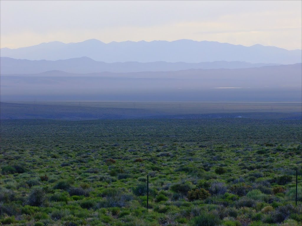 Big Smoky Valley and Southern Toiyabe Range at dusk