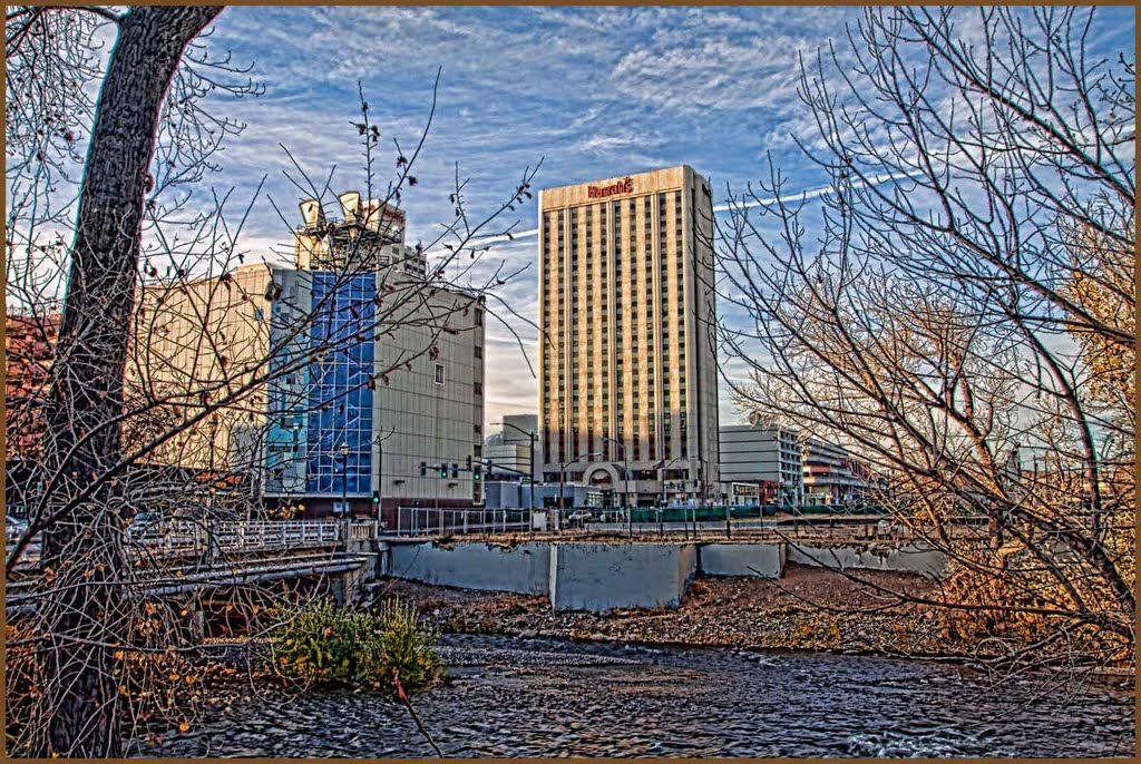 Harrahs Hotel & American Telephone Tower Near the Truckee