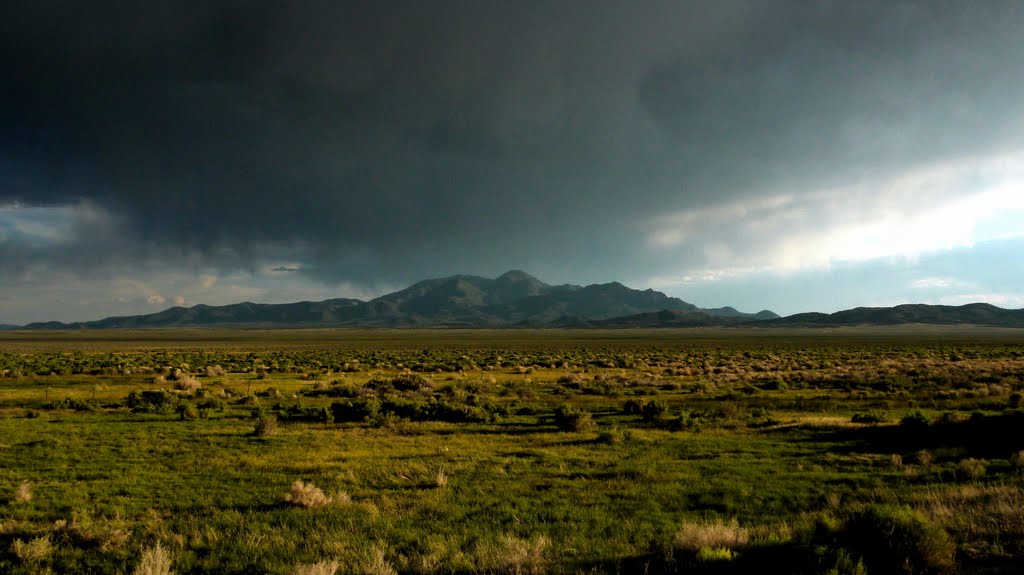Rainclouds building over northern Monitor Range