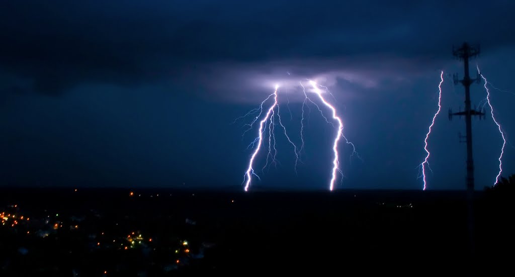 Lightning seen from Garrison Hill Tower
