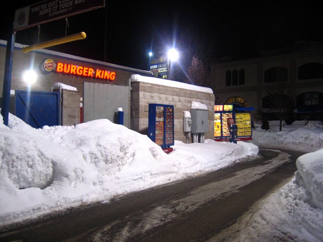 Concord Burger King in Snow and Cold (Winter -- -3° F / -19° C)