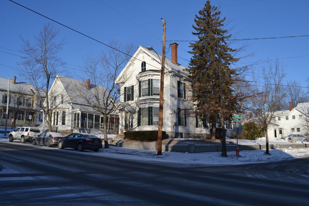 Two-story bay window.