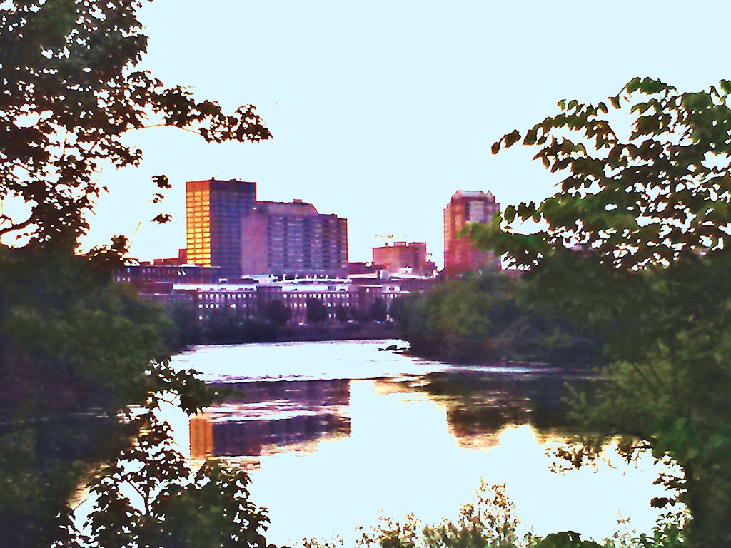 Manchester New Hampshire Skyline in the Morning