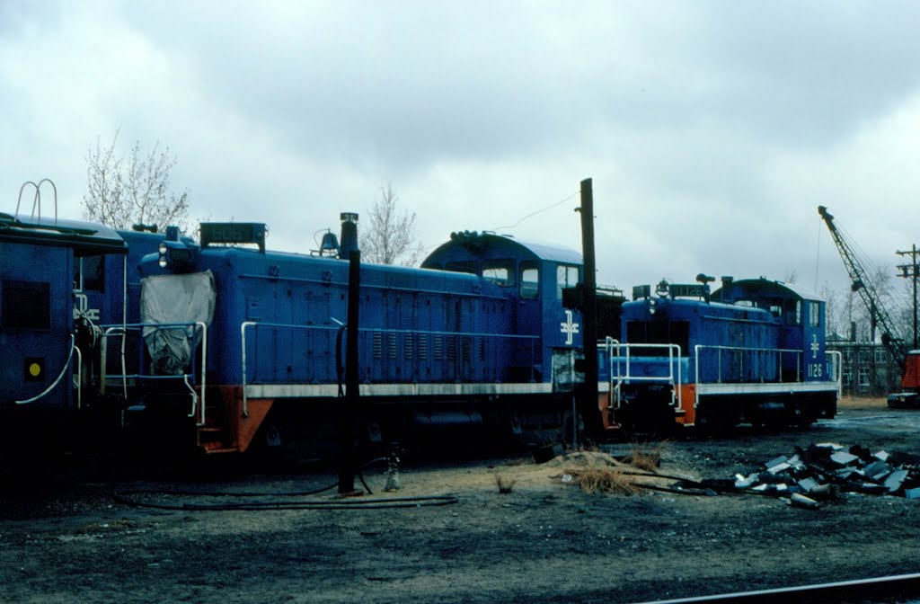 Boston and Maine Railroad EMD SW8 No. 806 and SW1 No. 1126 at Manchester, NH