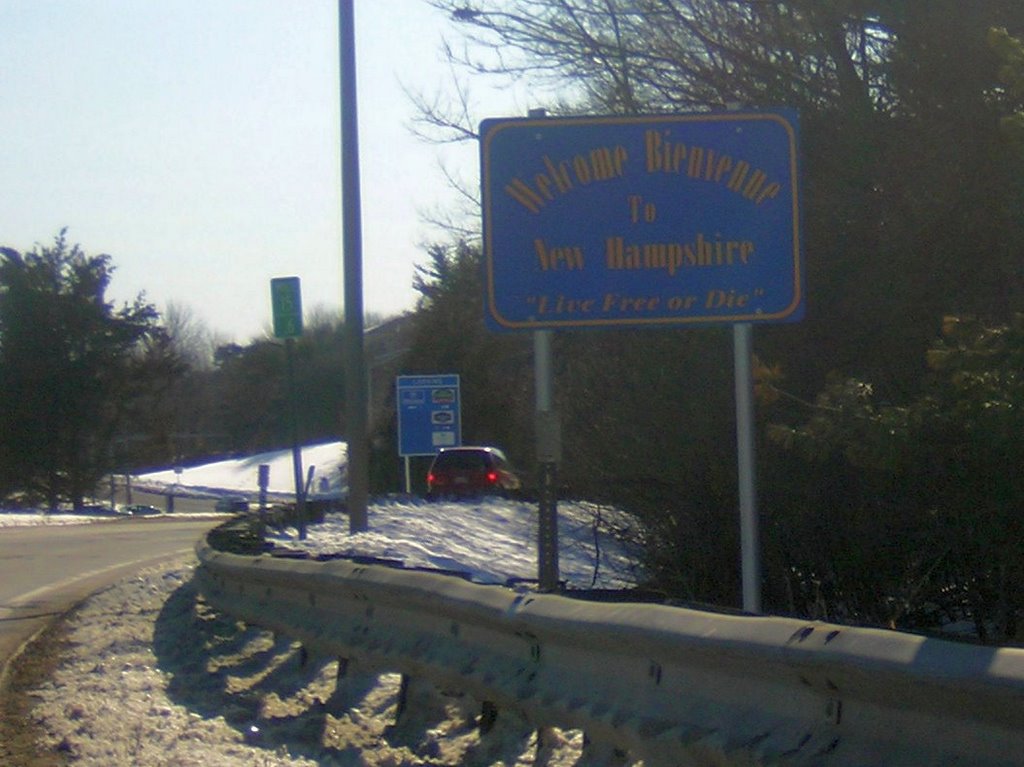 Welcome To New Hampshire Sign, I-95 Exit 7, 2-21-2009