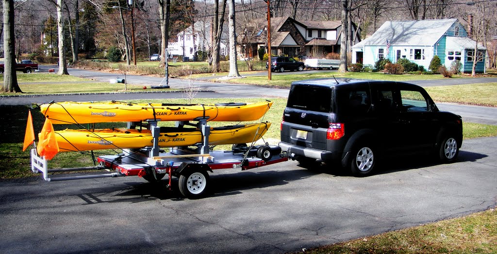 Harbor Freight 4 x 8 Folding Trailer Kit - Telescoping PVC Pipe Bumper Extended 42" - 3.8.2011