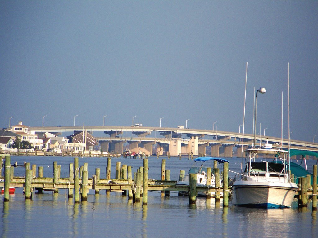 Facing east at the Route 37 bridges