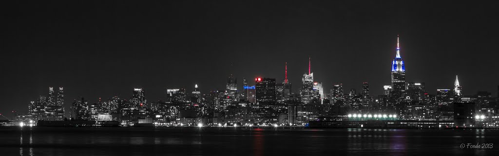 Red & Blue Manhattan skyline