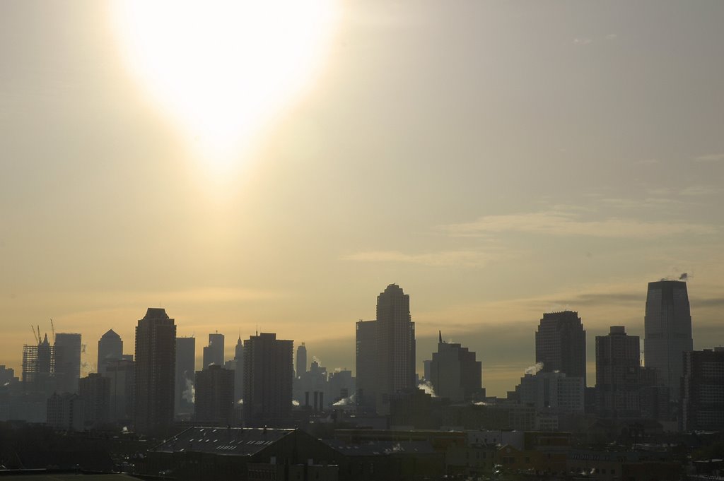 Jersey City in backlight