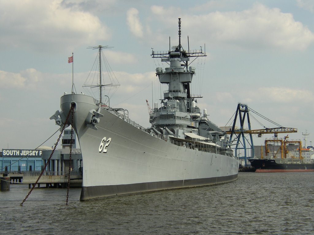 USS New Jersey BB-62 from river taxi