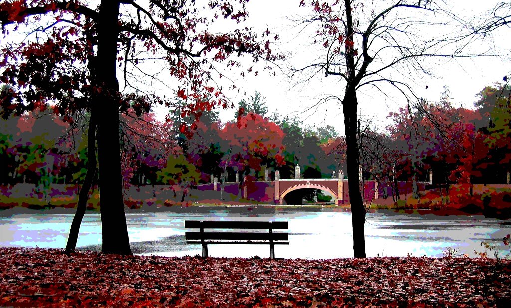 Lake and bench Paint