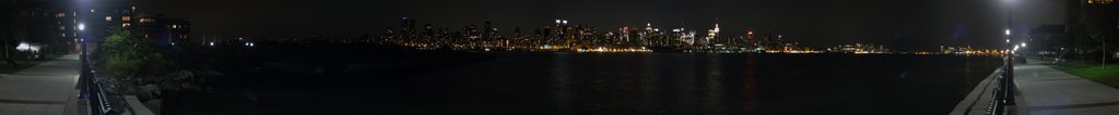 Night view of Manhattan from 22 Ave at Port Imperial