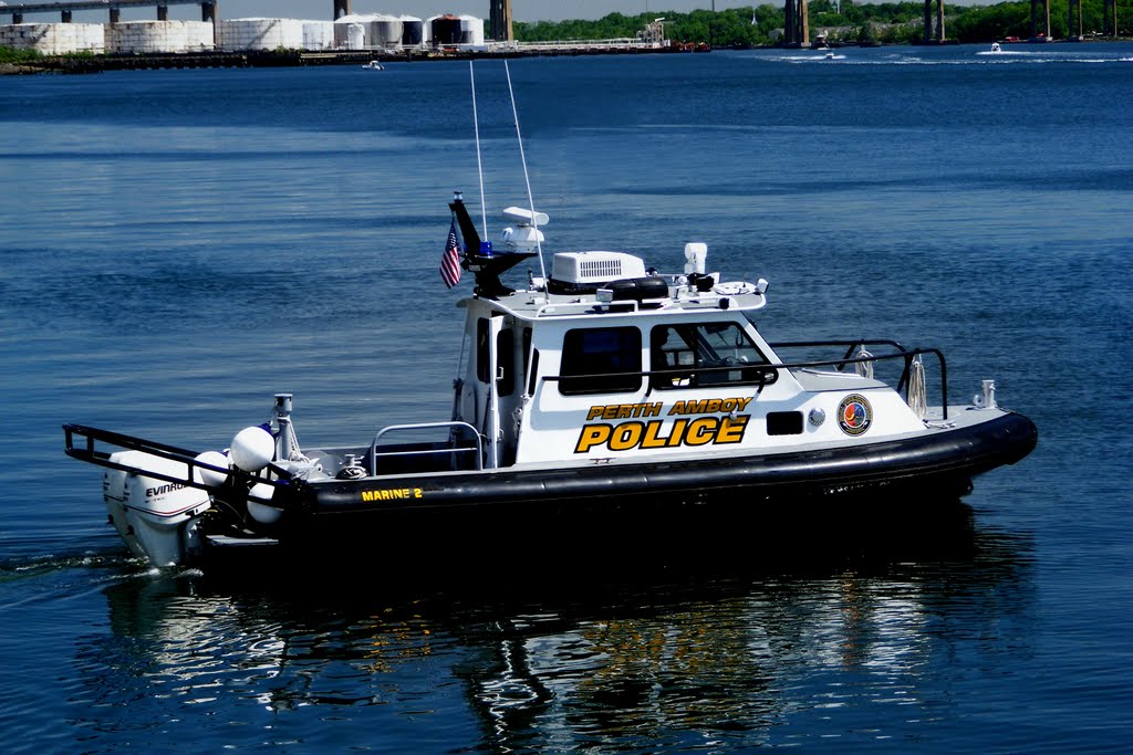 "Respect, Fairness, And Compassion" - Perth Amboy Police Boat `Marine 2 - Arthur Kill - Perth Amoby, NJ - 5.29.2008
