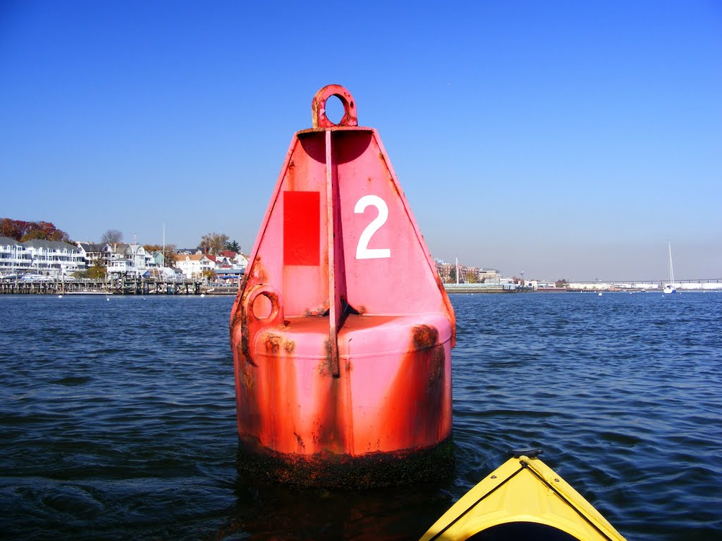 Buoy - Red Nun 2 - Raritan River Cutoff - Raritan Bay - Perth Amboy, NJ - 11.8.2011 - Click "John Moura"-