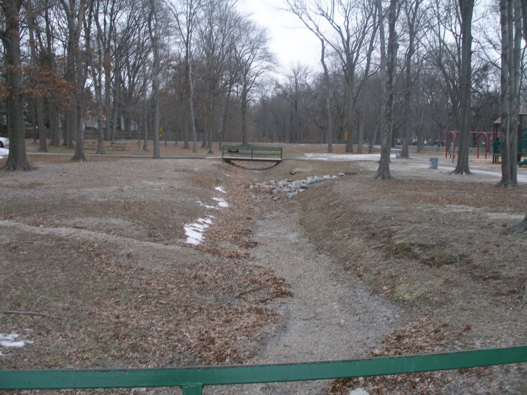 small bridge over dry creek